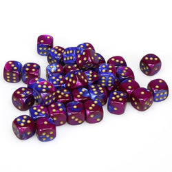 Gemini® 12mm d6 Blue-Purple/gold Dice Block™ (36 dice) CHX26828