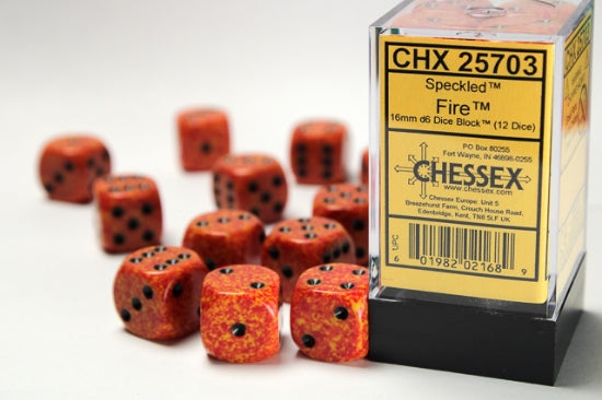 Speckled: 16mm D6 Fire (12) 25703