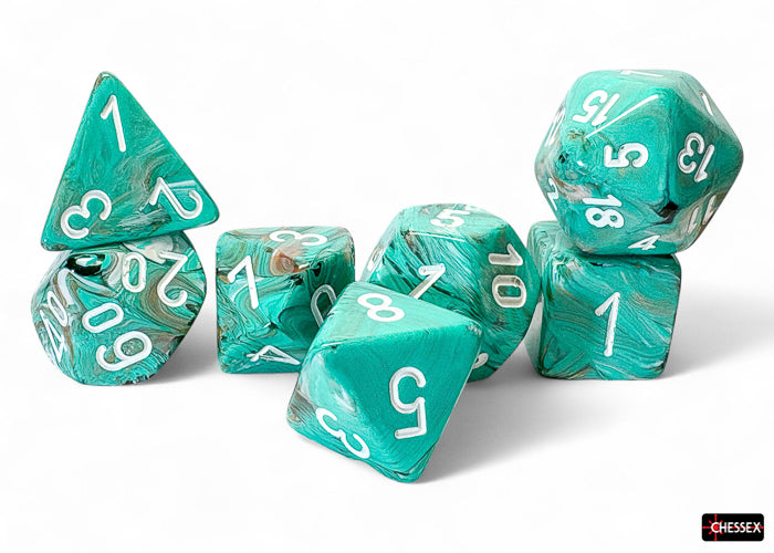 7-set Mega: Marble Oxi-Copper/White