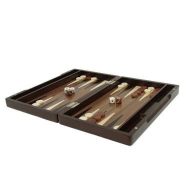 Backgammon Set with Walnut Stain Wood Case – 12 in.