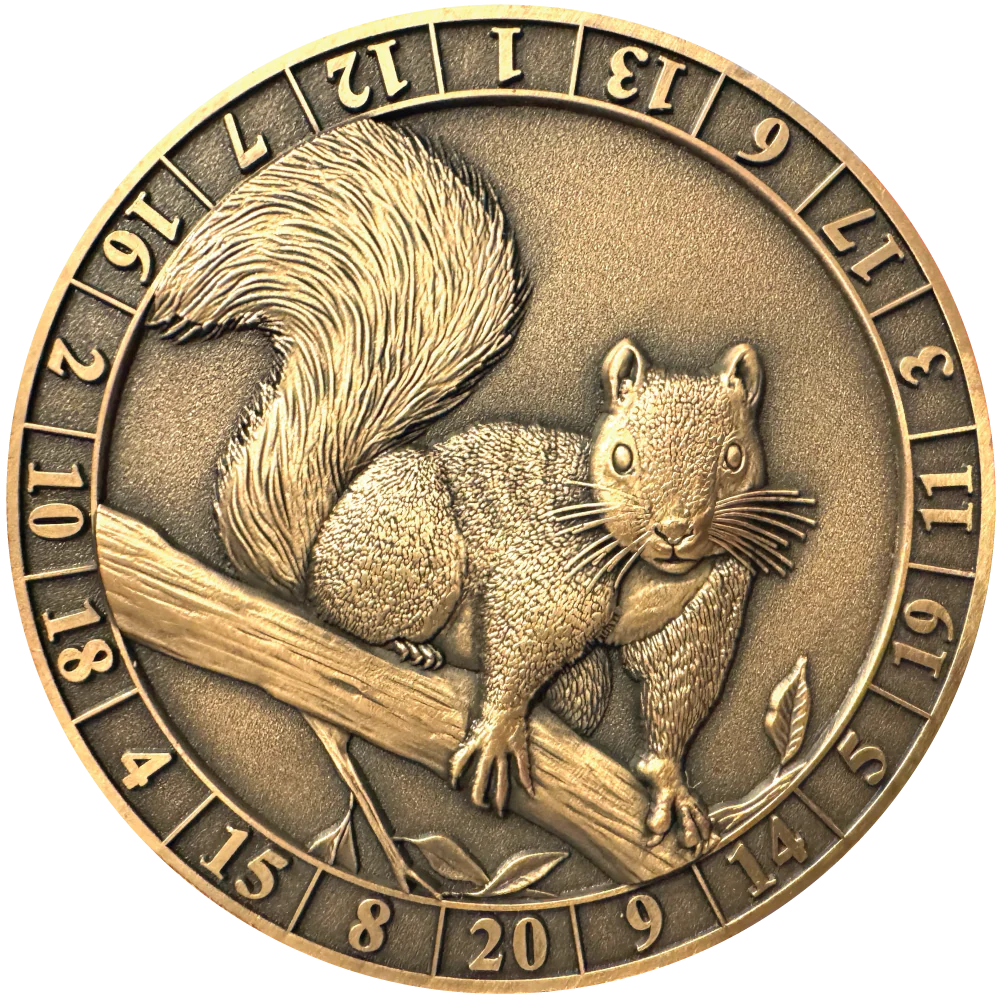 Dice Coin d20 Squirrel Familiar