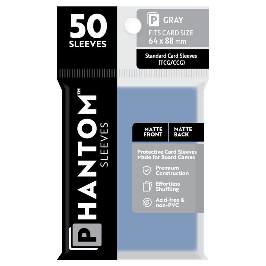 Deck Protector: Phantom Sleeves: Matte/Matte Gray Size (64mmX88mm) (50)
