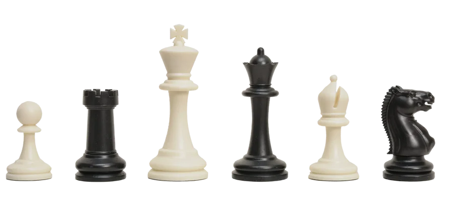 Master Single Weighted Plastic Chess Pieces - 3.75" King - Black & White