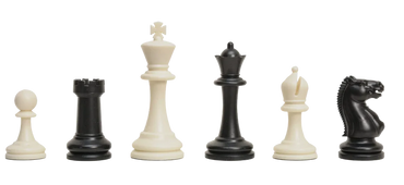 Master Single Weighted Plastic Chess Pieces - 3.75" King - Black & White