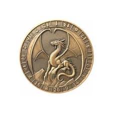 Dice Coin D20 Lawful Gold Dragon