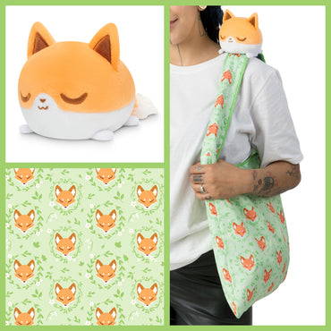FLORAL FOX PLUSHIE TOTE BAG