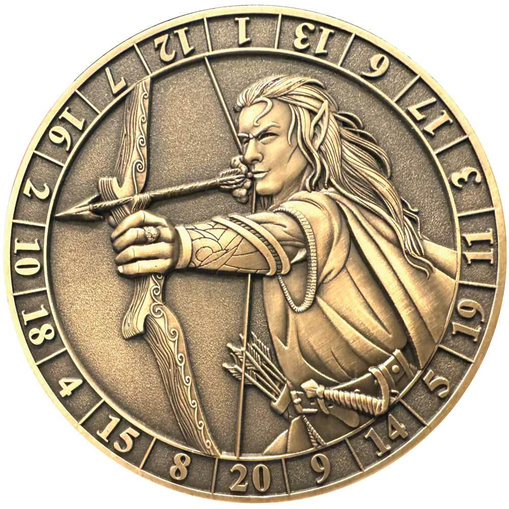 Dice Coin d20 Male Elf Ranger