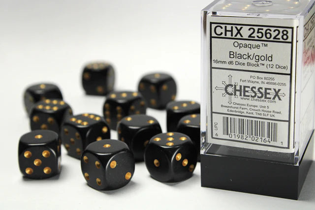 16mm 12d6 Opaque: Black/gold