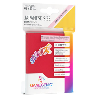 Game Genic: Red Prime Sleeves - Japanese Size (60ct)