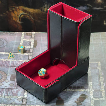 The Keep: Compact Magnetic Dice Tower and Dice Tray (Red)