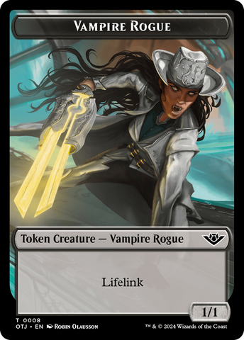 Treasure // Human Rogue Double-Sided Token [Outlaws of Thunder Junction Tokens]