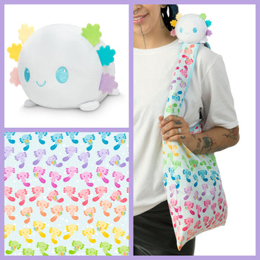 RAINBOW AXOLOTL PLUSHIE TOTE BAG