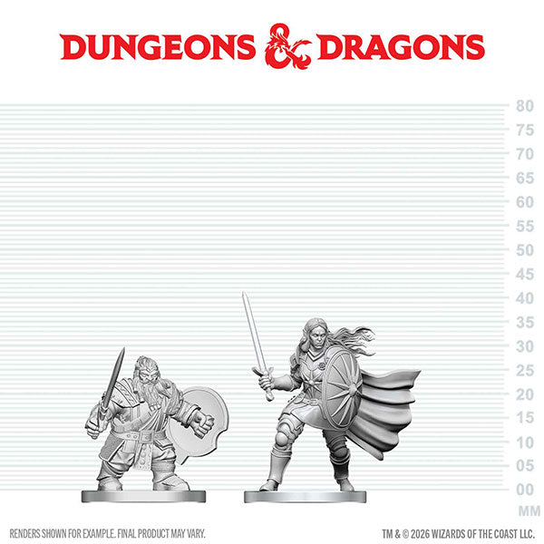 D&D Nolzur's Marvelous Miniatures: Unpainted Minis- Wave 29- Dwarf Fighter & Orc Paladin