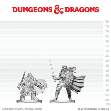 D&D Nolzur's Marvelous Miniatures: Unpainted Minis- Wave 29- Dwarf Fighter & Orc Paladin