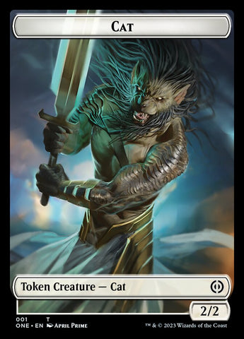 Rebel // Cat Double-Sided Token [Phyrexia: All Will Be One Tokens]