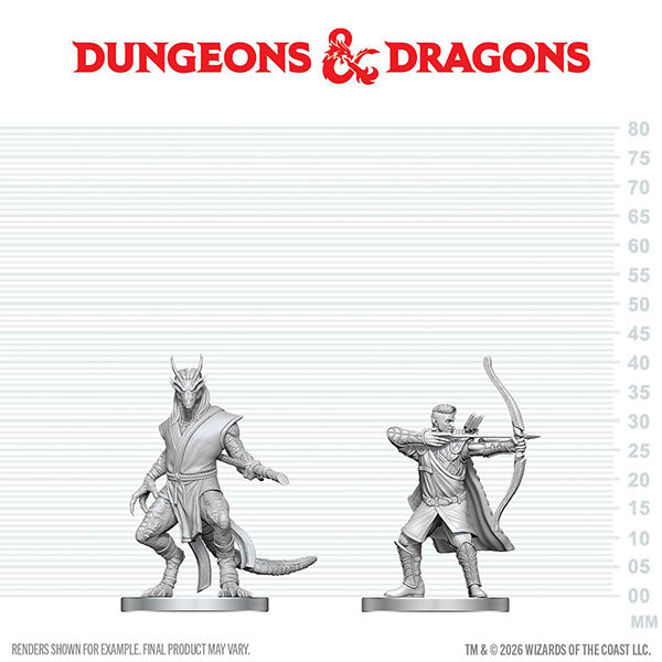 D&D Nolzur's Marvelous Miniatures: Unpainted Minis- Wave 29- Elf Ranger & Dragonborn Monk