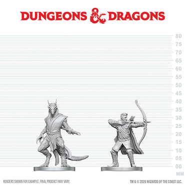 D&D Nolzur's Marvelous Miniatures: Unpainted Minis- Wave 29- Elf Ranger & Dragonborn Monk