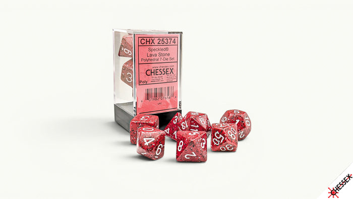 Chessex: 7-setCubeOP Speckled Lava Stone Polyhedral Dice Set