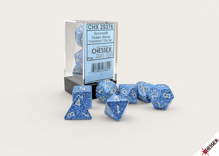 Chessex: 7-setCubeOP Speckled Ocean Stone Polyhedral Dice Set