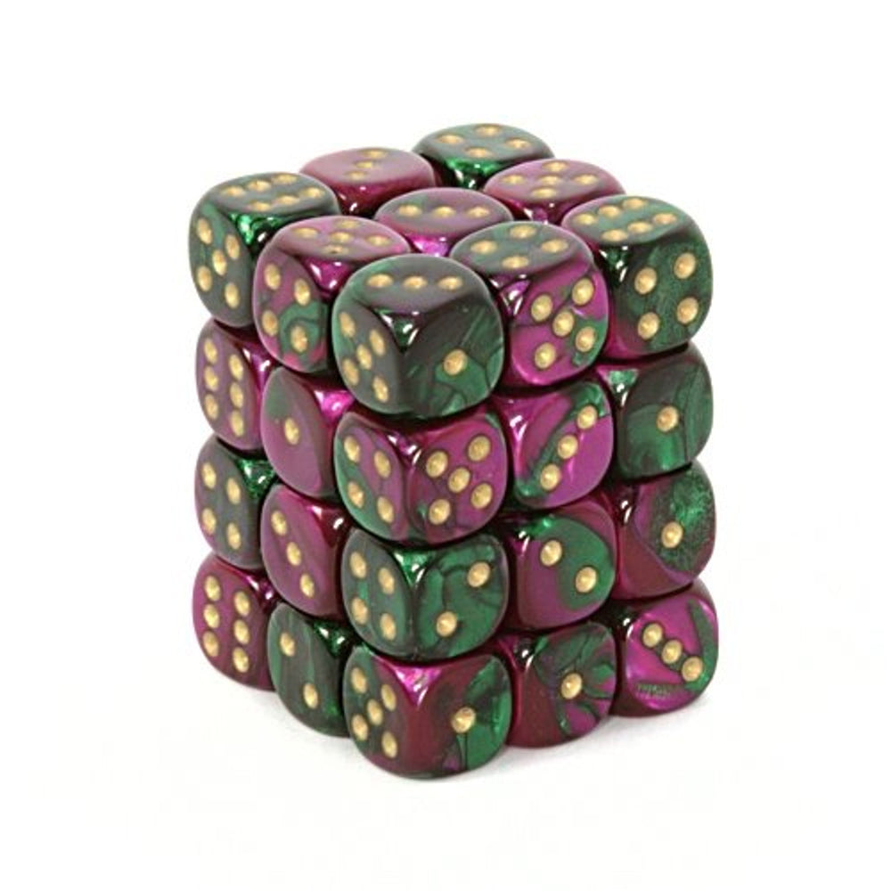 Gemini® 12mm d6 Green-Purple/gold Dice Block™ (36 dice) 26834