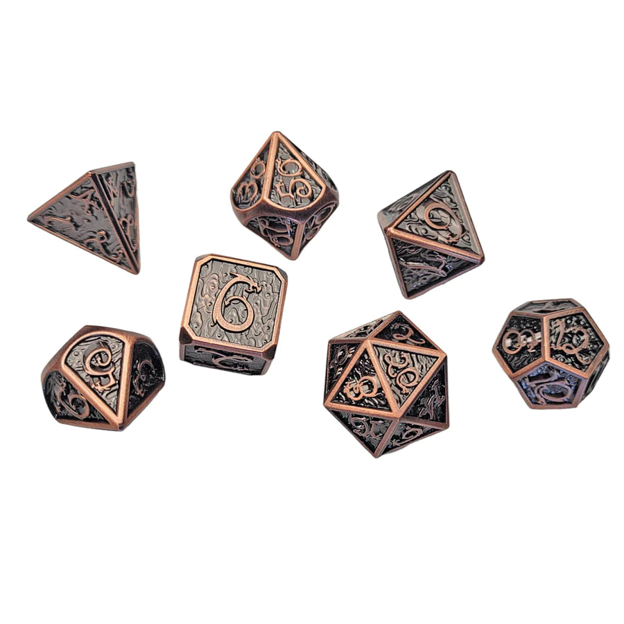 Draconic Copper 7-Piece Metal Dice Set