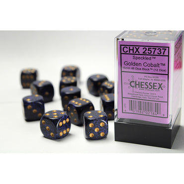 16mm 12d6 Speckled:Golden Cobalt