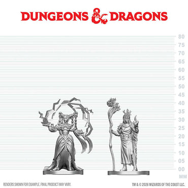 D&D Nolzur's Marvelous Miniatures: Unpainted Minis- Wave 29- Human Druid & Elf Sorcerer