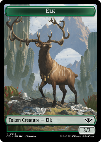 Treasure // Elk Double-Sided Token [Outlaws of Thunder Junction Tokens]
