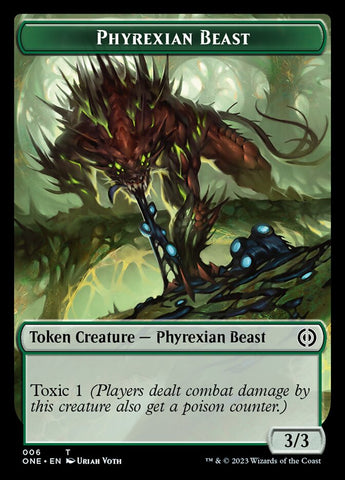 Rebel // Phyrexian Beast Double-Sided Token [Phyrexia: All Will Be One Tokens]
