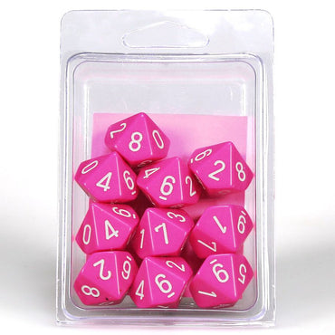 d10 Clamshell Opaque Pink with White (10)