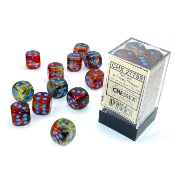 d6 Cube 16mm Luminary Nebula Primary with turquoise (12)