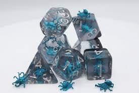 Teal Octopus Spider RPG Dice Set