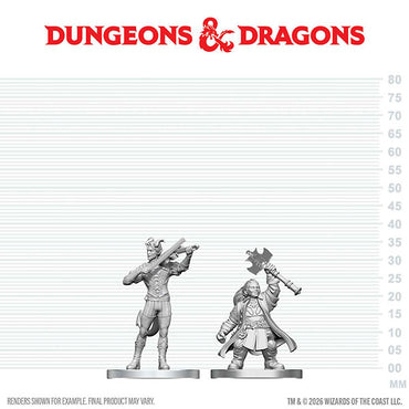 D&D Nolzur's Marvelous Miniatures: Unpainted Minis- Wave 29- Tiefling Bard & Dwarf Cleric