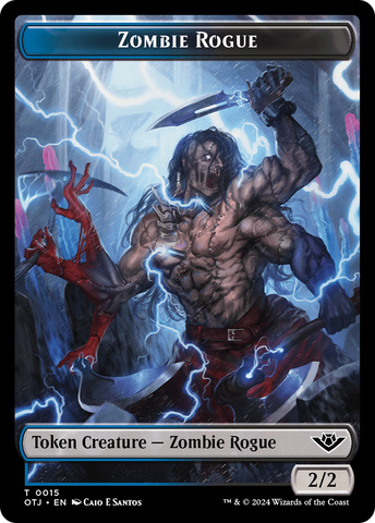 Zombie Rogue Token [Outlaws of Thunder Junction Tokens]