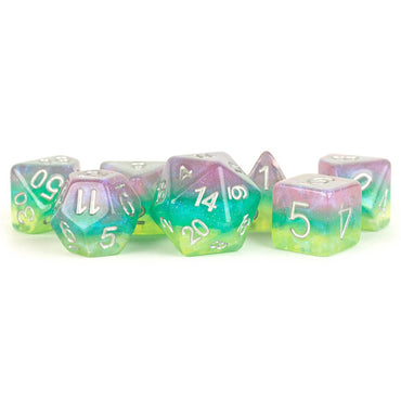 7 Count Dice Acrylic Set: 16MM Layered Stardust Radiance