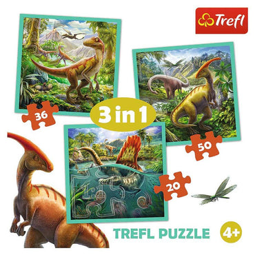 Puzzle: The Extraordinary World of Dinosaurs 3in1