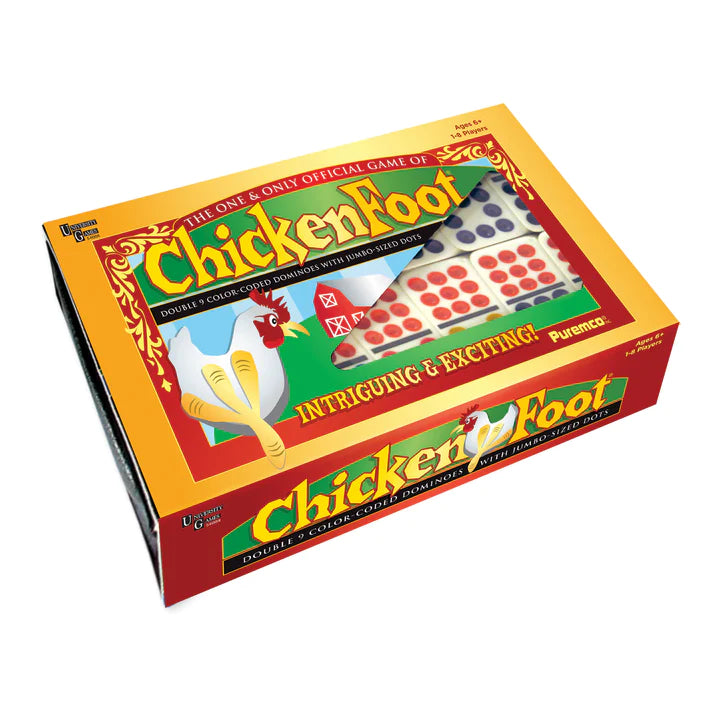 ChickenFoot Double 9 Color Dot Dominoes