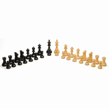 Classic Staunton Chessmen – Weighted & Handpolished Black Stained Wood with 3.22 in. King