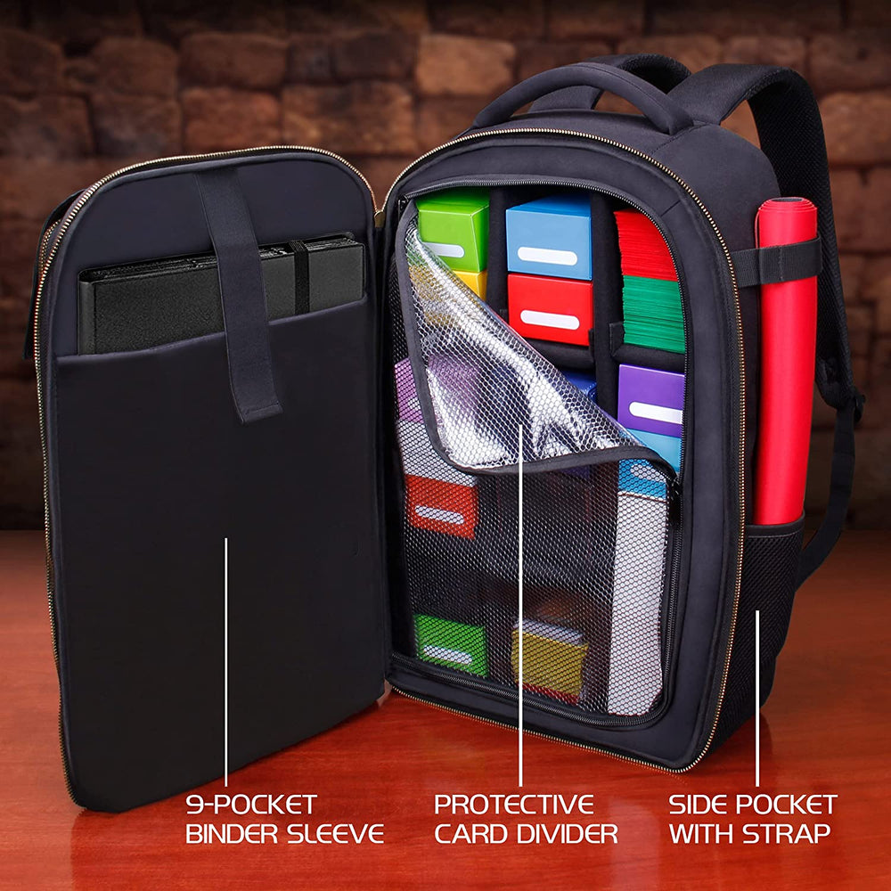 ENHANCE Card Storage Backpack- Game Holder Black
