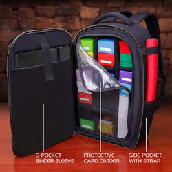ENHANCE Card Storage Backpack- Game Holder Black