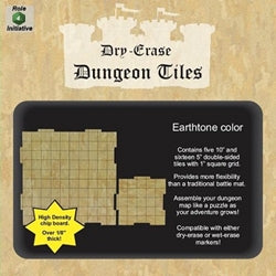Dry Erase Dungeon Tiles- Earthtone: 10''(x5) Interlocking 5"(x16) Square