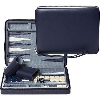 WE Games Magnetic Backgammon Set with Leatherette Case and Carrying Strap - Travel Size