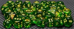 Chessex (27765): Borealis D6 16MM Maple Green with Yellow (12)