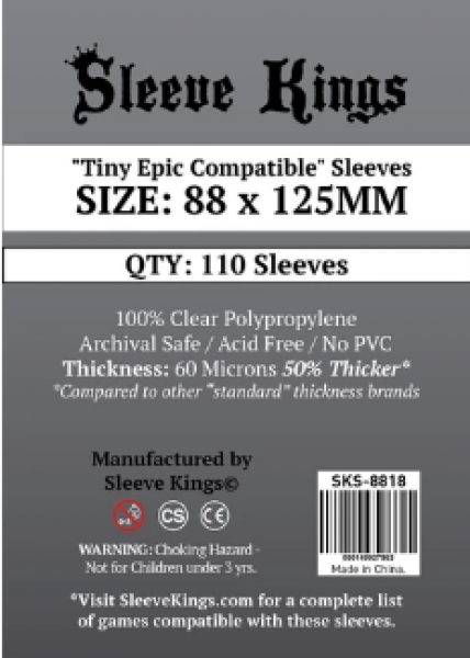 Sleeve Kings: ''Tiny Epic Compatible'' Sleeves (88x125mm) - 110 Pack, 60 Microns