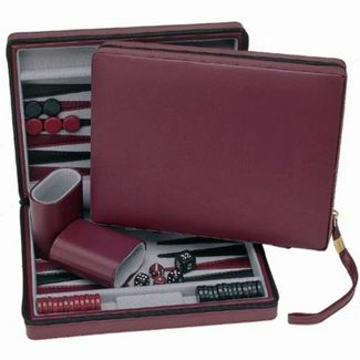 WE Games Magnetic Backgammon Set with Leatherette Case and Carrying Strap - Travel Size