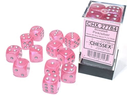 Chessex (27784): Borealis D6 16MM Pink/Silver Luminary (12)