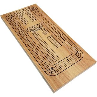 WE Games Classic Solid Wood, 4 Track Cribbage Board