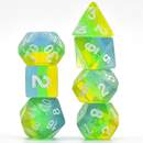 Blue, Green & Yellow Shimmer Layer RPG Dice