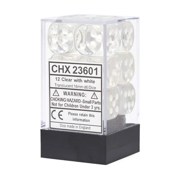 Translucent: 16mm D6 Clear/White (12) CHX23601
