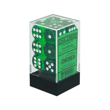 Translucent: 16mm D6 Green/White (12) CHX23605
